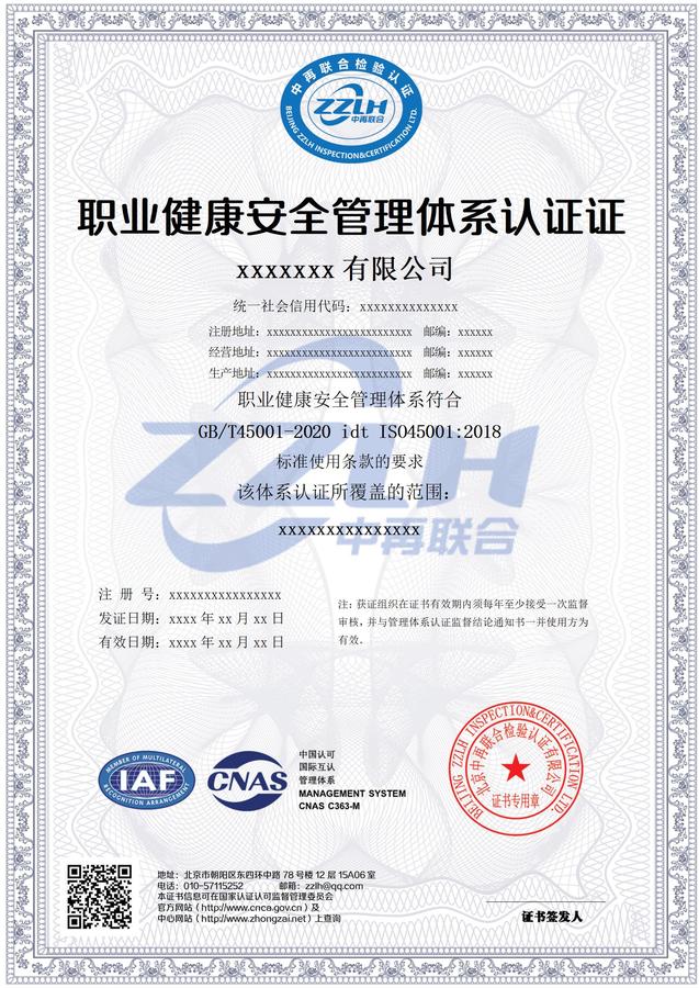 职业健康安全管理体系认证证书 ISO45001.jpg